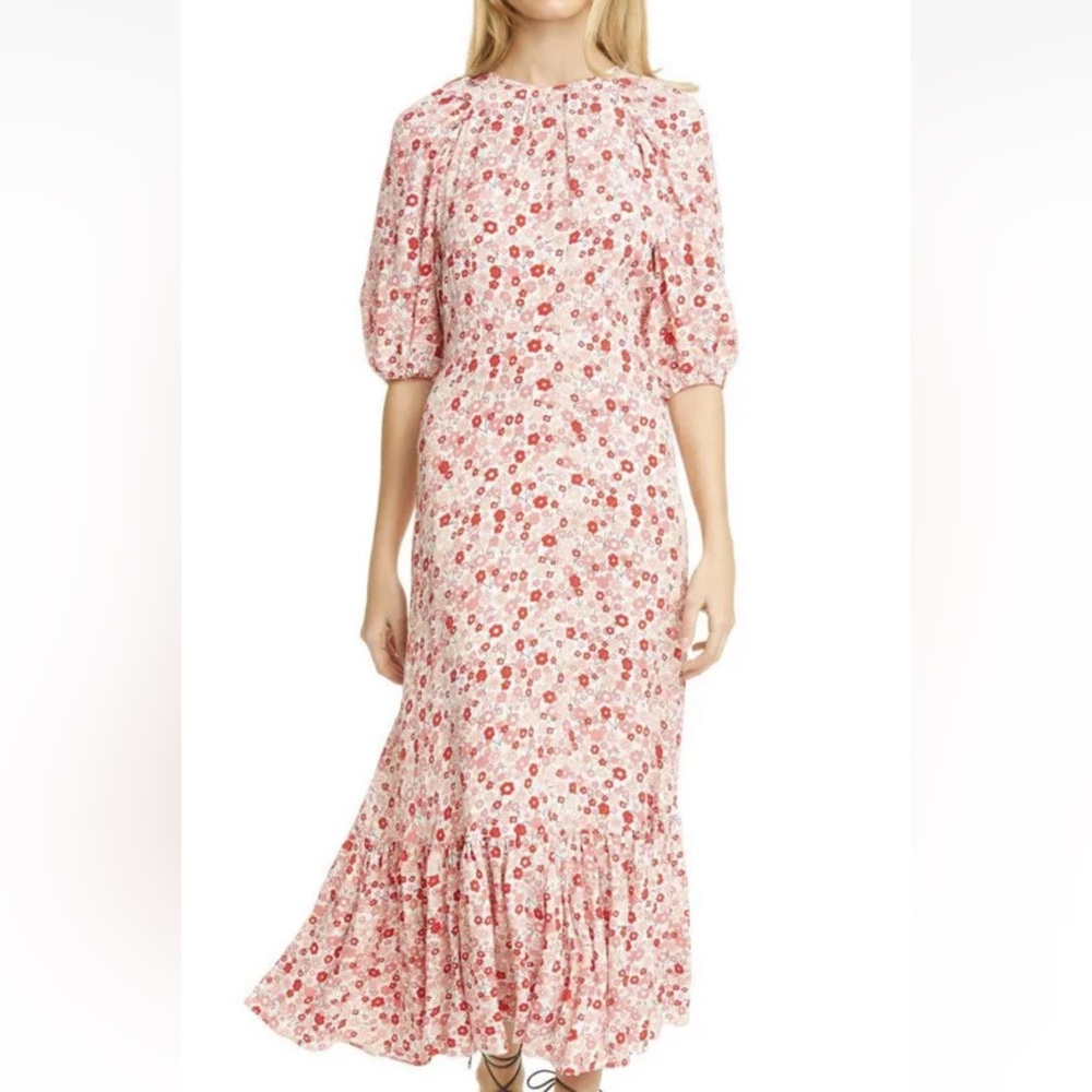 ByTimo Red Floral Maxi Dress Women’s Size Medium